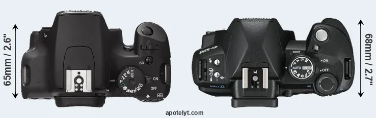 Compare 1000D versus E-520 top