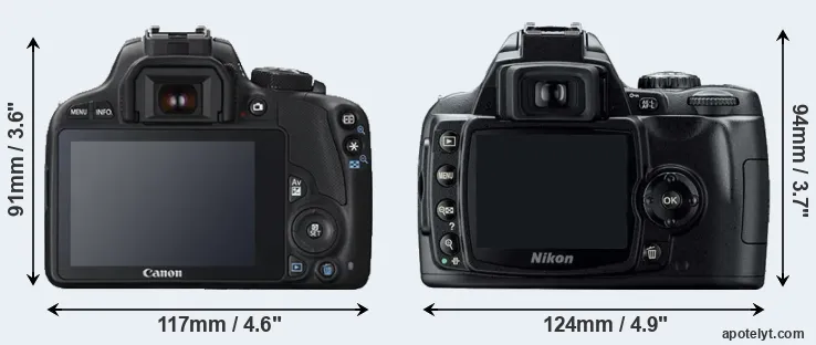 Comparison 100D or D40 rear