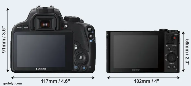 Comparison 100D or HX90V rear