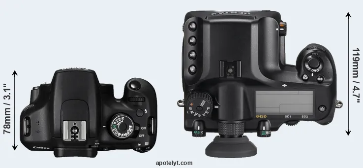 Compare 1200D versus 645D top