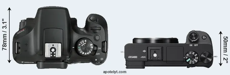 Compare 1300D versus A6400 top
