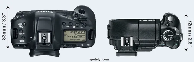 Compare 1DX Mark II versus E-330 top