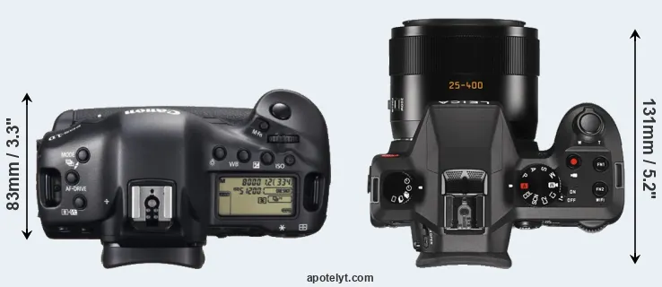 Compare 1DX versus V-LUX Typ 114 top
