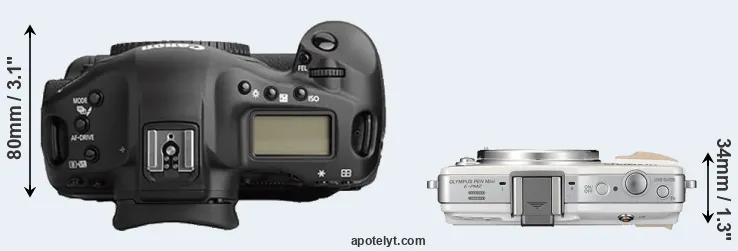 Compare 1Ds Mark II versus E-PM2 top