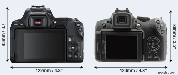 Comparison 250D or SX10 rear