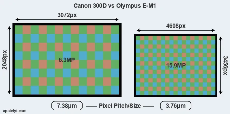 300D versus E-M1 MP