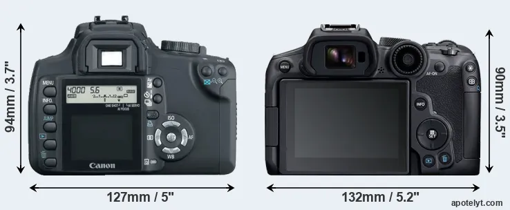 Comparison 350D or R7 rear