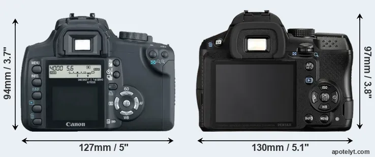 Comparison 350D or K-30 rear