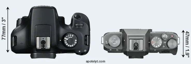 Compare 4000D versus X-T100 top