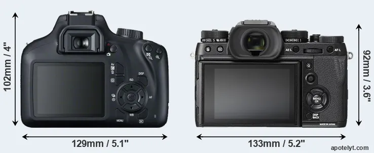 Comparison 4000D or X-T2 rear