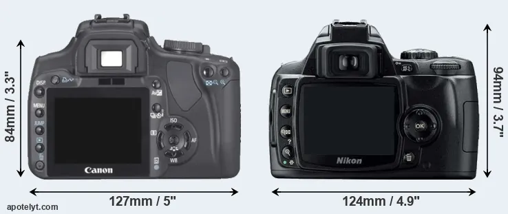 Comparison 400D or D40 rear