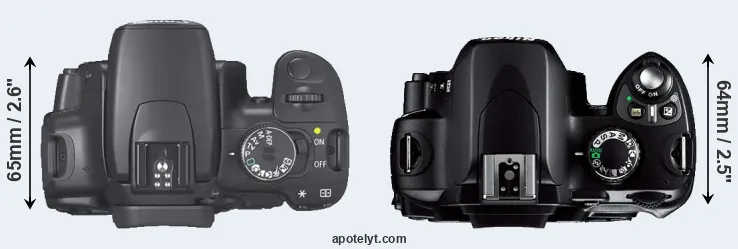 Compare 400D versus D40 top