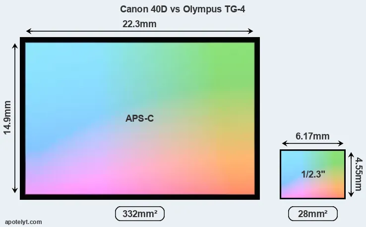 Canon 40D and Olympus TG-4 sensor measures