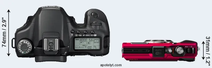 Compare 40D versus TG-4 top