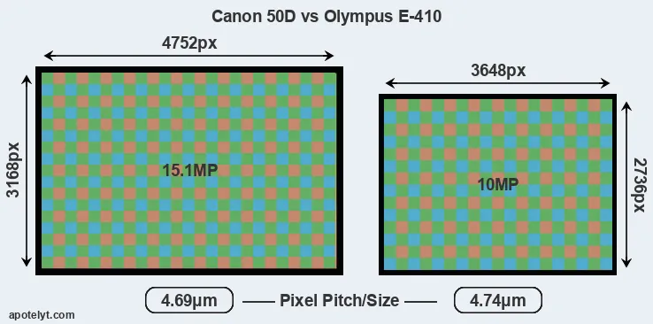 50D versus E-410 MP