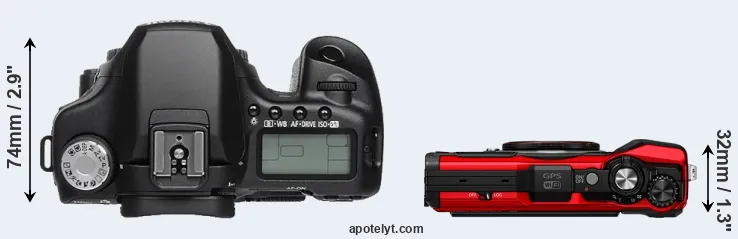 Compare 50D versus TG-6 top