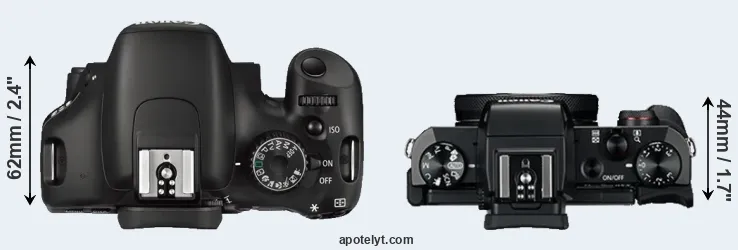Compare 550D versus G5X top