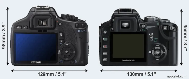 Comparison 550D or E-500 rear