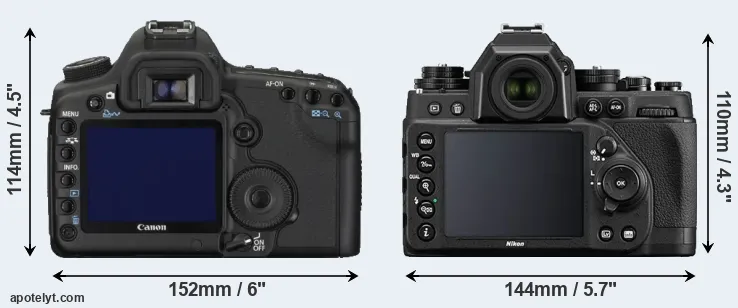 Comparison 5D Mark II or Df rear