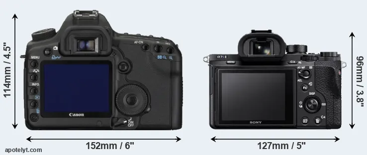Comparison 5D Mark II or A7S II rear