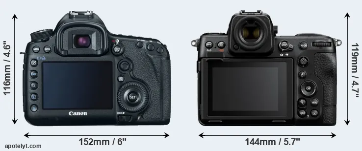 Comparison 5D Mark III or Z8 rear