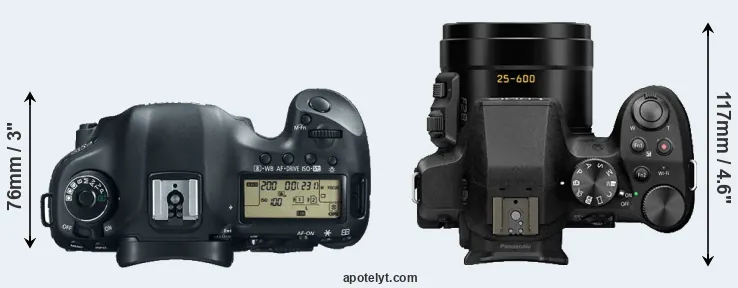 Compare 5D Mark III versus FZ300 top