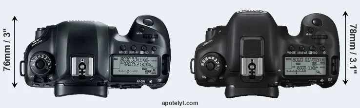 Compare 5D Mark IV versus 7D Mark II top