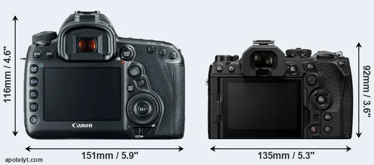 Comparison 5D Mark IV or OM-1 rear