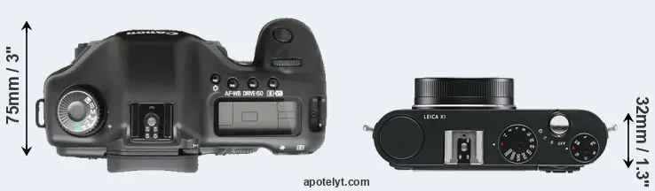 Compare 5D versus X1 top