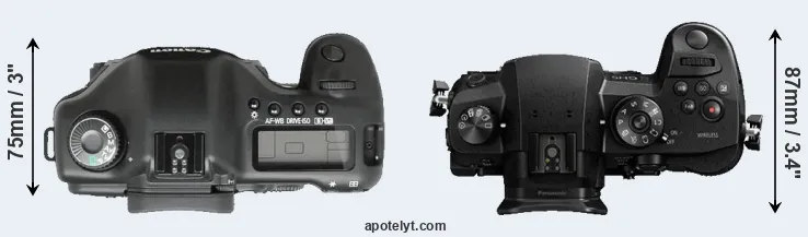 Compare 5D versus GH5 top