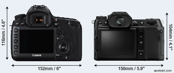 Comparison 5DS R or GFX 100S II rear