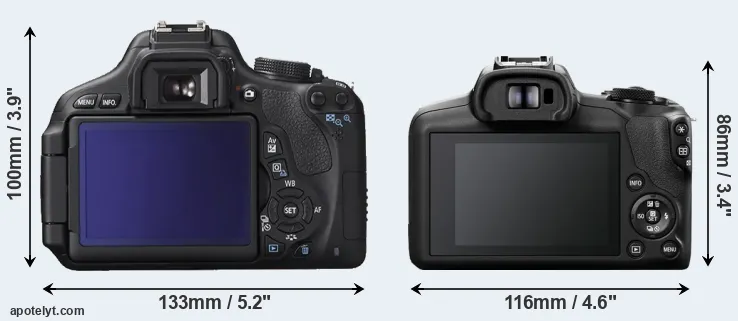 Comparison 600D or R100 rear