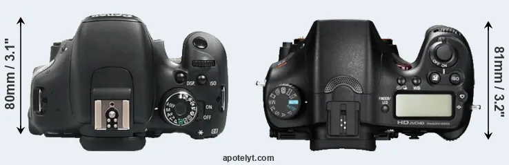 Compare 600D versus A77 top