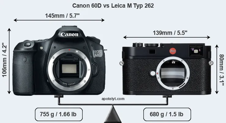 Size Canon 60D vs Leica M Typ 262