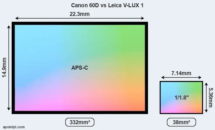 Canon 60D and Leica V-LUX 1 sensor measures
