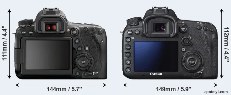 Comparison 6D Mark II or 7D Mark II rear