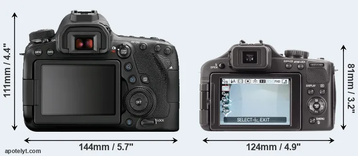 Comparison 6D Mark II or V-LUX 3 rear