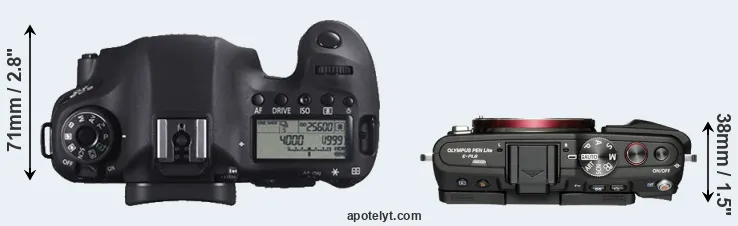 Compare 6D versus E-PL6 top