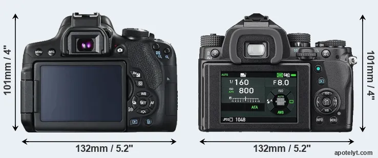 Comparison 750D or KP rear