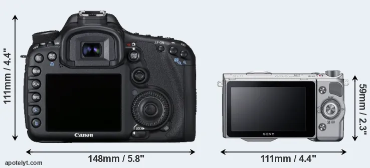 Comparison 7D or NEX-5T rear