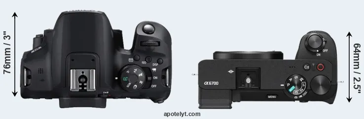 Compare 850D versus A6700 top