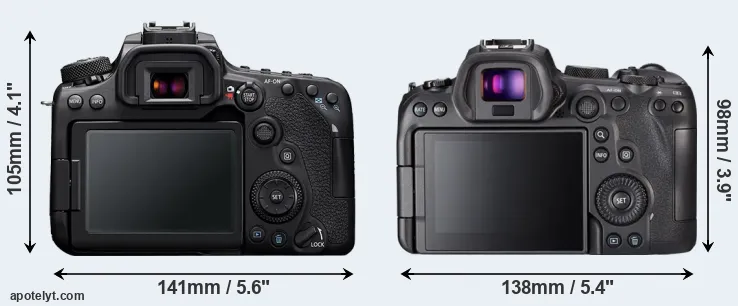Comparison 90D or R6 rear