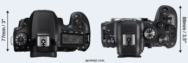 Compare 90D versus R6 top