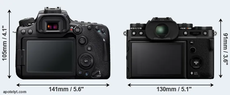 Comparison 90D or X-T5 rear