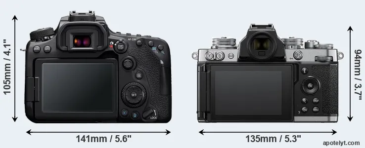 Comparison 90D or Z fc rear