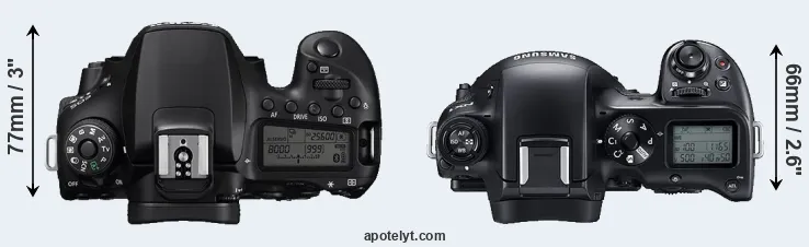 Compare 90D versus NX1 top