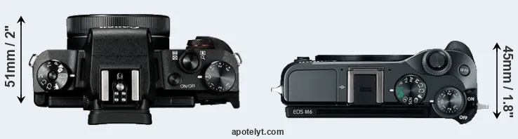 Compare G1X Mark III versus M6 top