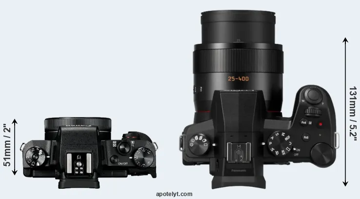 Compare G1X Mark III versus FZ1000 II top