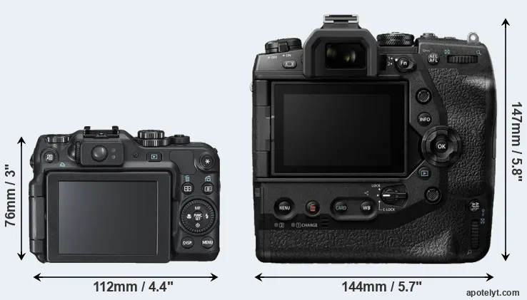 Comparison G12 or E-M1X rear