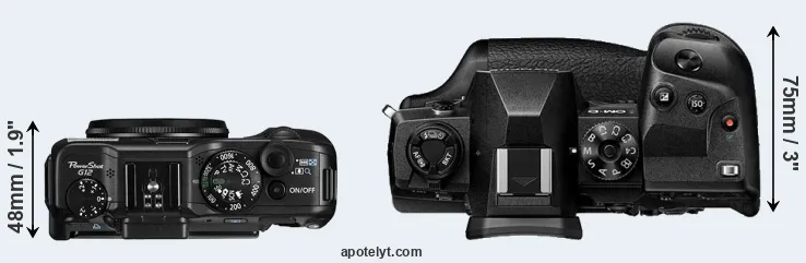 Compare G12 versus E-M1X top